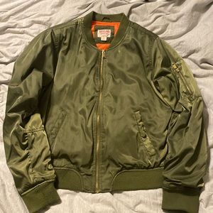 Olive green bomber jacket